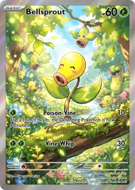 bellsprout pokemon card - 069/165 - Pokemon 151 - Reverse Foil [1] Vine Bind Pokemon Card - Gym Heroes