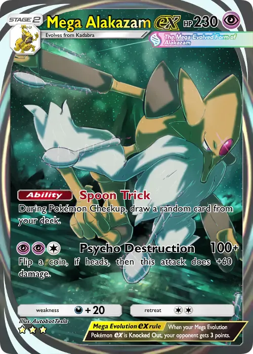 pokemon card mega alakazam Pokemon Mega M Alakazam EX Full Art Holo Card 118/124 Fates Collide MINT