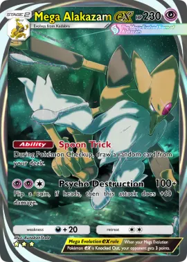 pokemon card mega alakazam M Alakazam EX 118/224 (Full