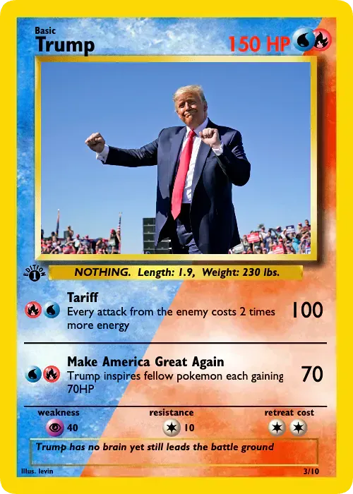 trump pokemon card ICE Donald Trump Pokemon Card -